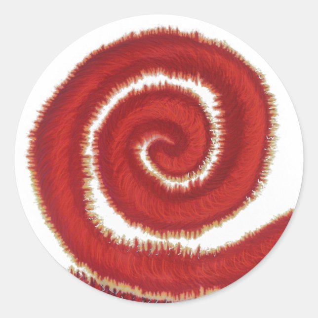 1st-Root Chakra Red Spiral Artwork #1 Classic Round Sticker (Front)