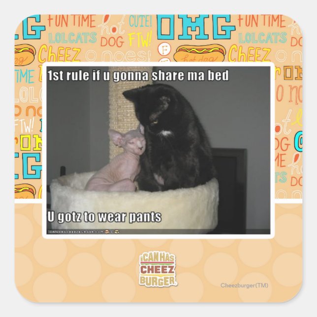 1st rule if u gonna share ma bed square sticker (Front)