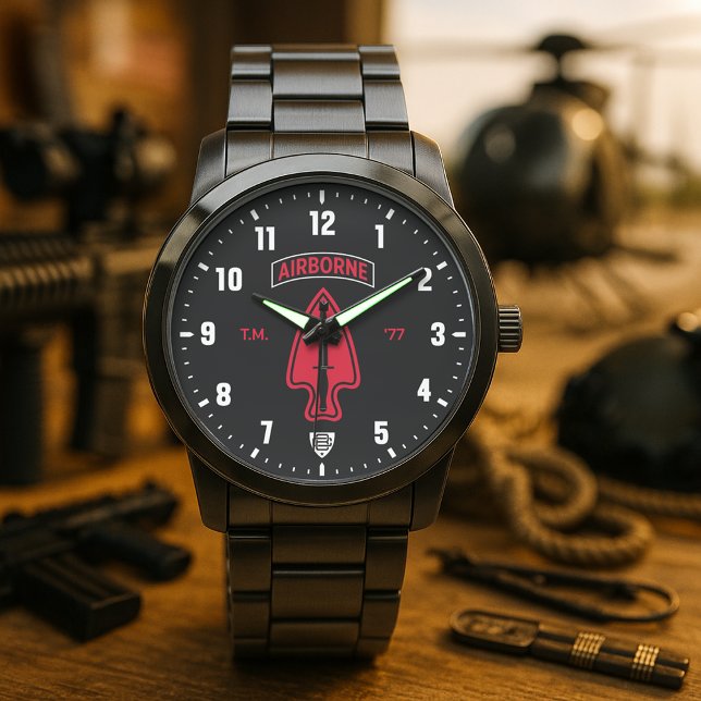 1st SFOD-D "Delta Force" Commemorative Custom Watch (1st SFOD-D "Delta Force" Commemorative Black Personalized Stainless Steel Watch )