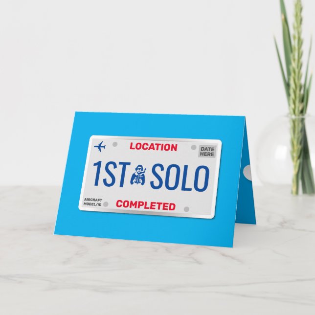 1st Solo Flight Congratulations Card (Front)