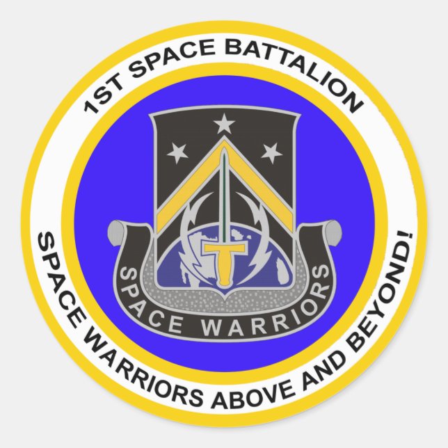 1st Space Battalion Classic Round Sticker (Front)