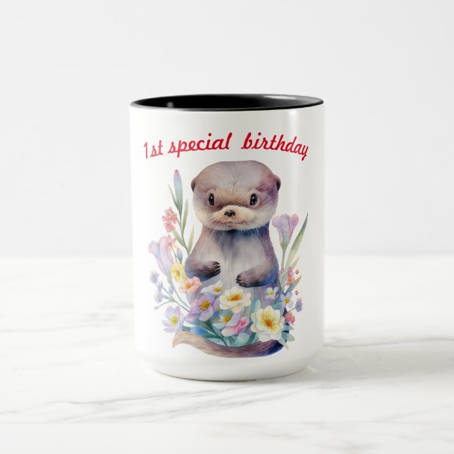 1st special birthday doggy mug (Center)