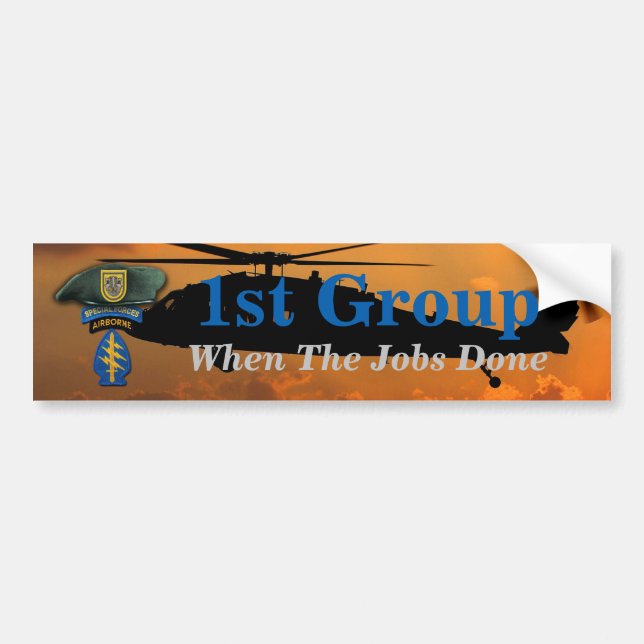1st Special Forces Green Berets Group SF SFG SOF Bumper Sticker (Front)