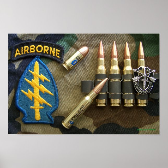 1st  special forces green berets iraq flash Print (Front)