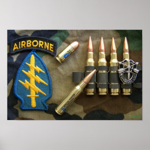 1st special forces green berets iraq flash Print