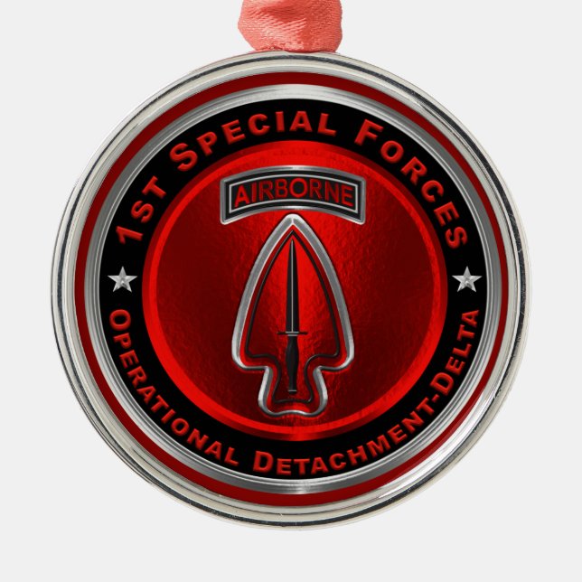 1st Special Forces Operational Detachment-Delta   Metal Tree Decoration (Front)