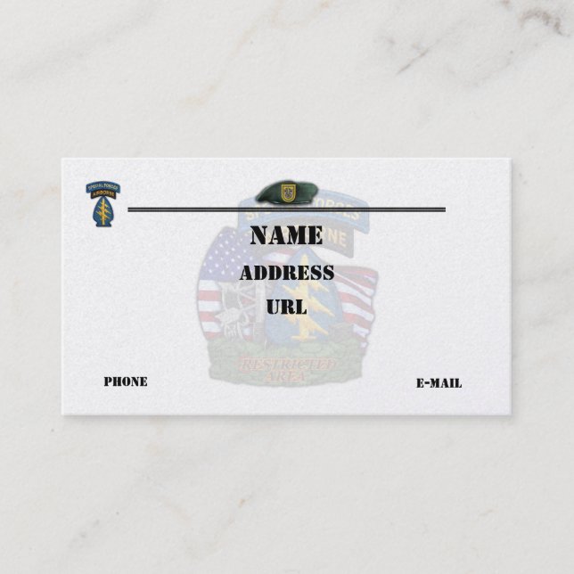 1st special forces patch flash business Card (Front)
