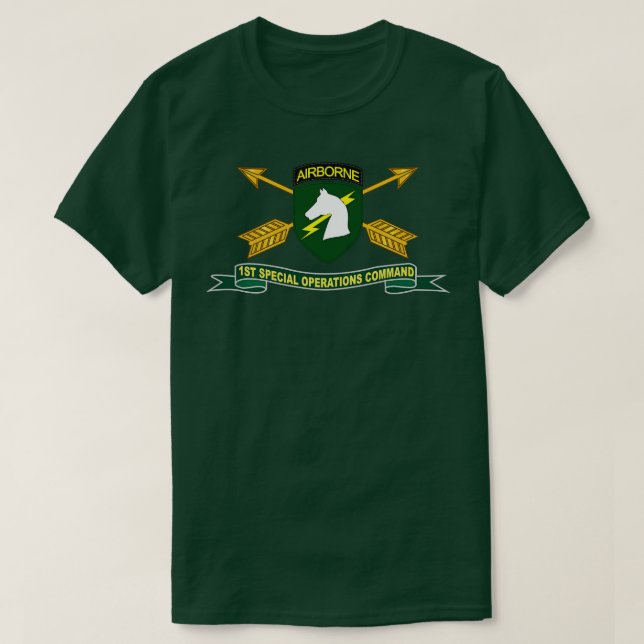 1st Special Operations Command SOCOM SSI w Br Ribb T-Shirt (Design Front)