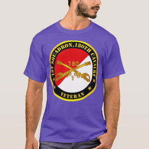 1st Squadron 180th Cavalry Branch Veteran Red Whit T-Shirt