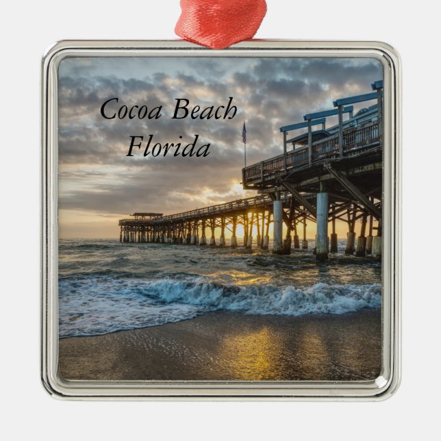 1st Sunrise 2017 Cocoa Beach Metal Tree Decoration (Front)