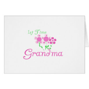 1st Time Grandma-Pink Flowers