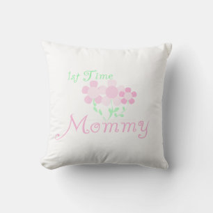 1st Time Mummy Pink Flowers Gifts Cushion
