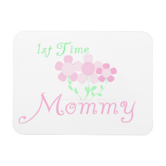 1st Time Mummy Pink Flowers Gifts Magnet