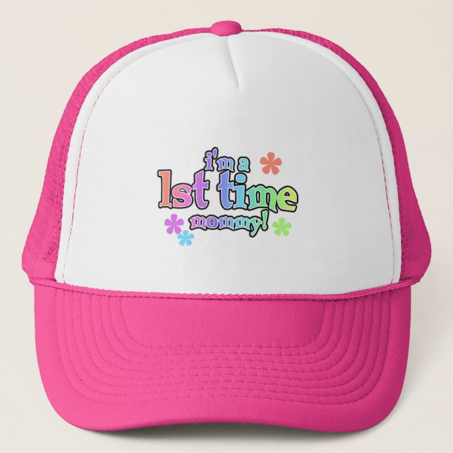 1st Time Mummy-Rainbow T-shirts and Gifts Trucker Hat (Front)