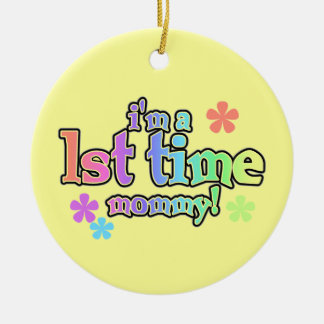 1st Time Mummy Rainbow Text Gifts Ceramic Tree Decoration