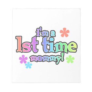 1st Time Mummy Rainbow Text Gifts Notepad