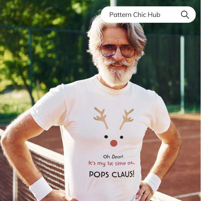 1st Time Pops Claus White Modern Family Christmas  T-Shirt (Creator Uploaded)