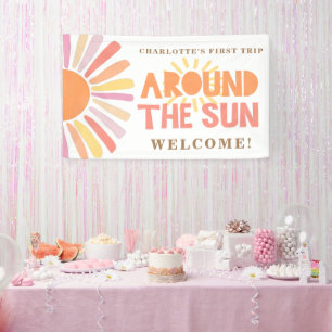 1st Trip Around The Sun Birthday Welcome Backdrop Banner