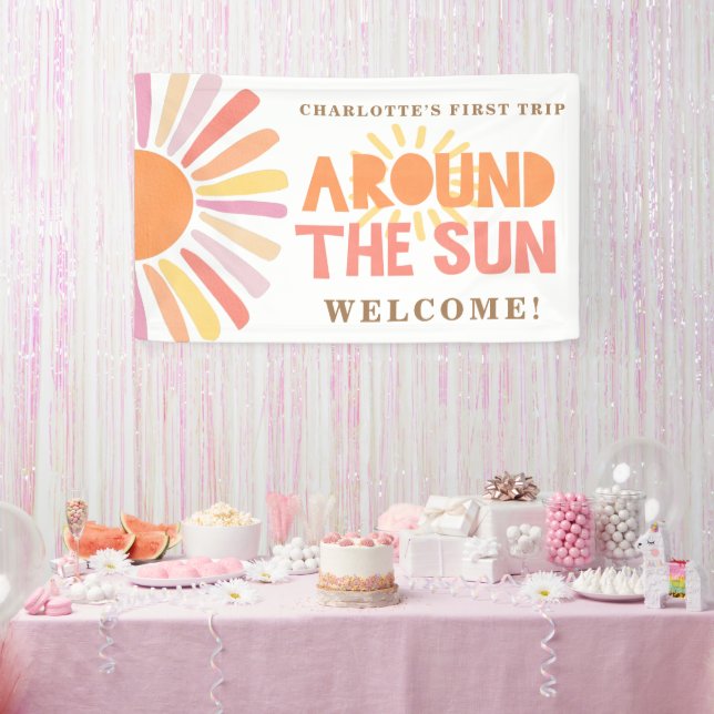 1st Trip Around The Sun Birthday Welcome Backdrop Banner (Party)