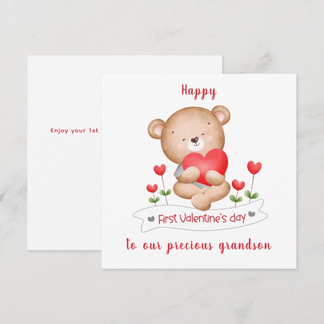 1st Valentine's day boy Valentine's day Card (Front/Back)