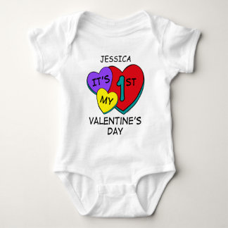 1st Valentine's Day Hearts Infant Creeper