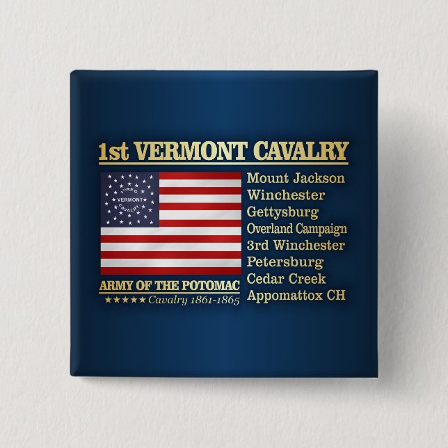 1st Vermont Cavalry (BH) 15 Cm Square Badge (Front)