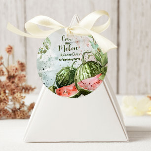 1st Watermelon Birthday Classic Round Sticker