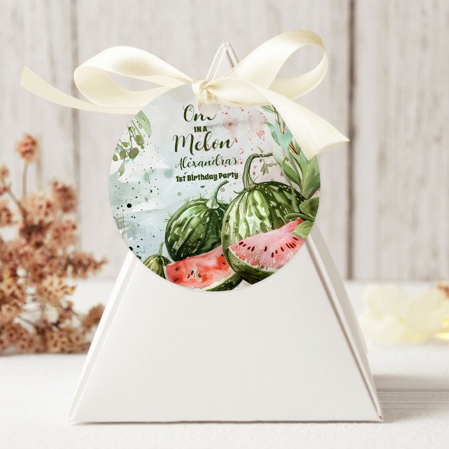 1st Watermelon Birthday Classic Round Sticker (Creator Uploaded)