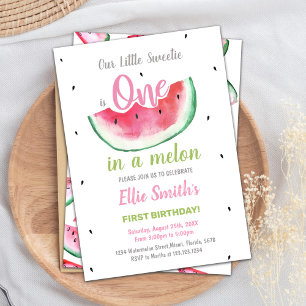 1st Watermelon Birthday Invitations