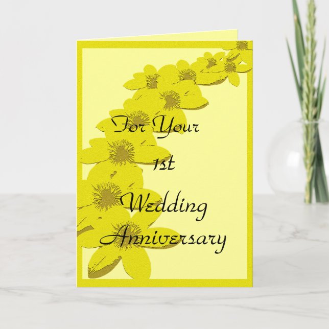 1st Wedding Anniversary Card Template (Front)