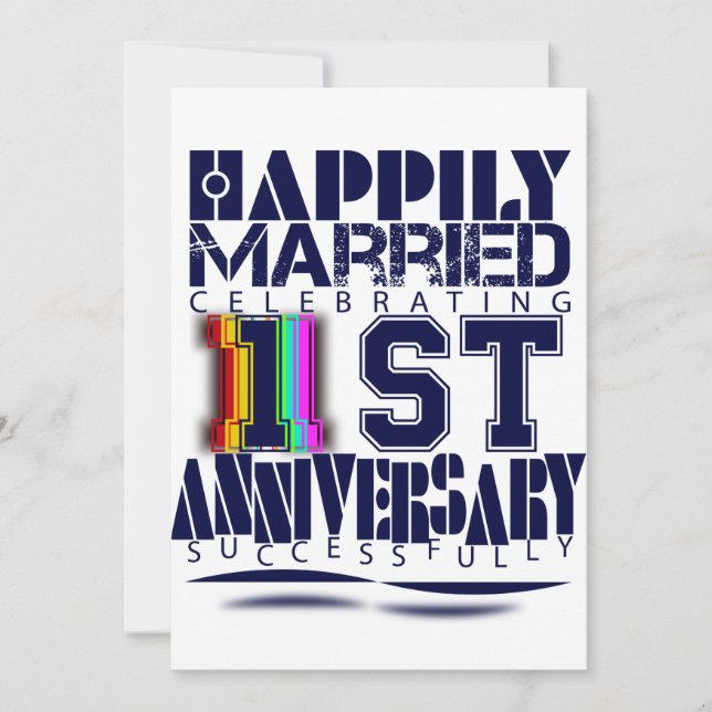 1st wedding anniversary ceremony invitation (Front)