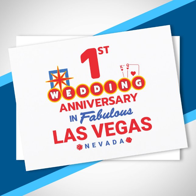 1st Wedding Anniversary Couples Las Vegas Trip Postcard (Creator Uploaded)