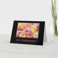 1st Wedding Anniversary mixed rose bouquet