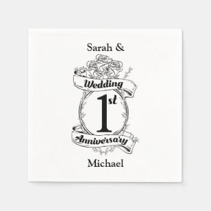 1st Wedding Anniversary Napkin