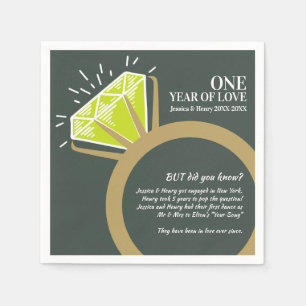 1st wedding anniversary party peridot fun facts napkin