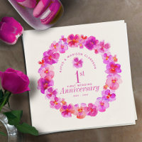 1st wedding anniversary party pink pansy 