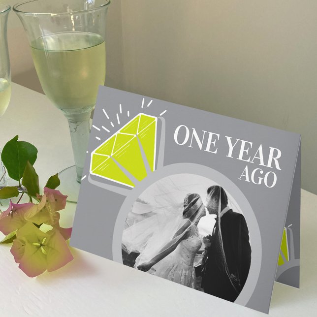 1st wedding anniversary peridot now then photo card (Creator Uploaded)