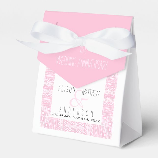 1st Wedding Anniversary Personalised Favour Box (Front Side)