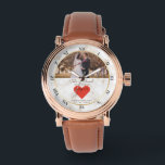 1st Wedding Anniversary Personalised Paper Wedding Watch<br><div class="desc">Personalised 1st Wedding Anniversary Wall Clock,  Paper Wedding Anniversary Modern Clock,  Custom First Anniversary Gift for Husband Wife</div>