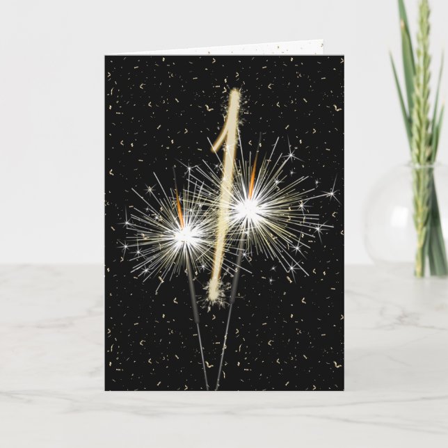 1st wedding anniversary sparklers card (Front)