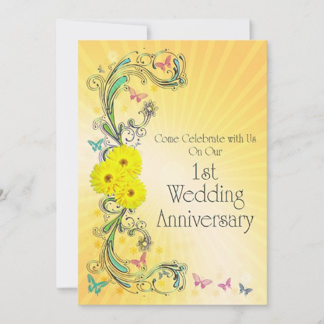 1st Wedding Anniversay Party Invitation (Front)