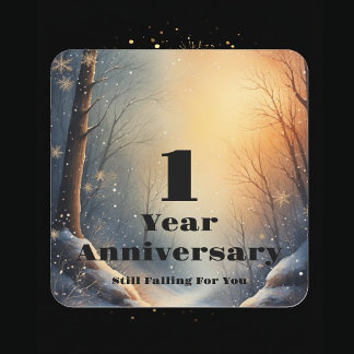 1st Year Anniversary Still Falling For You Bond Square Sticker