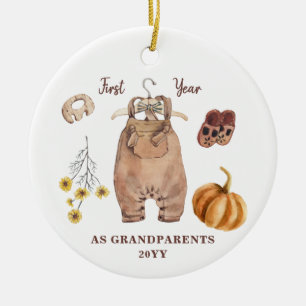 1st Year as Grandparents no photo boho minimalist Ceramic Tree Decoration