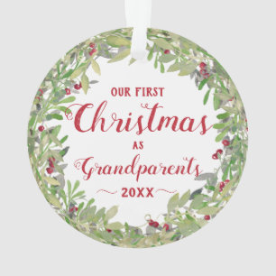 1st Year as Grandparents Photo Wreath Ornament