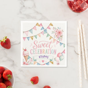 1st Year Candyland Birthday Party Napkins