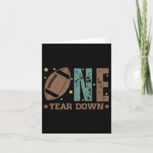 1st Year Down Football Lover First Birthday Boy Pa Card