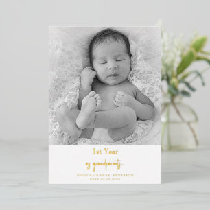 1st Year Grandparents B/W Baby Photo Christmas