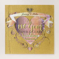 "1st Year Paper&Faux Gold Wedding Anniversary"