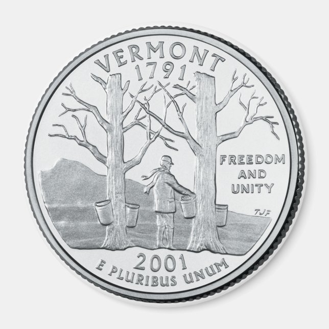 2001 Vermont State Quarter magnet (Front)