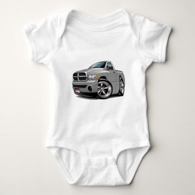 2003-08 Dodge Ram Silver Truck Baby Bodysuit (Front)